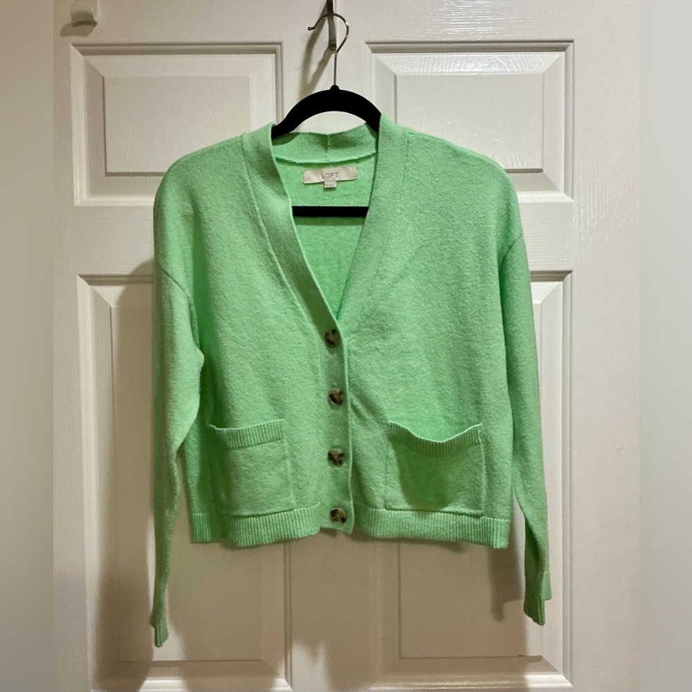 LOFT Mint Green Cardigan Sweater